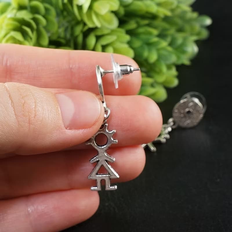 Silver Ethnic Boho Man and Woman Boy and Girl Mismatched Mono Earrings Jewelry