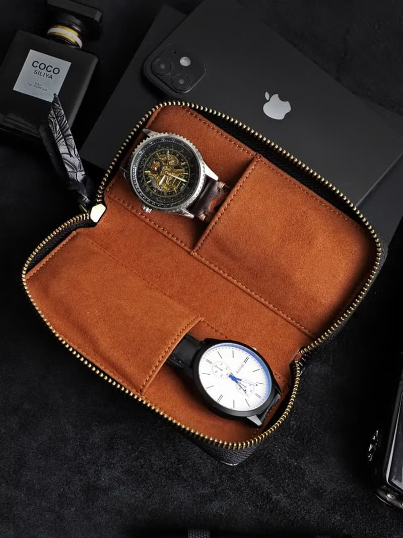 真皮手錶收納包 手縫機械表腕錶旅行手錶盒 便攜式手錶袋