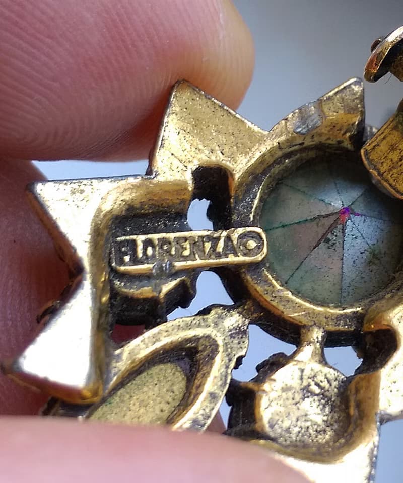 Vintage Jewelry 西洋古董飾品 FLORENZA 粉紅馬眼 花形 夾式耳環