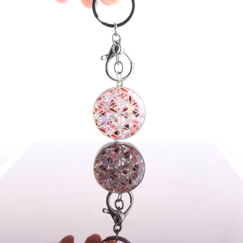 【聖誕飾品】紫水晶石榴石生命之花開運吊飾鑰匙圈可改項鍊療癒
