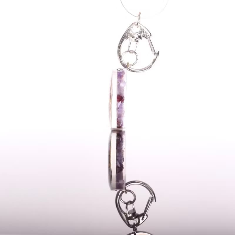 【聖誕飾品】紫水晶石榴石生命之花開運吊飾鑰匙圈可改項鍊療癒