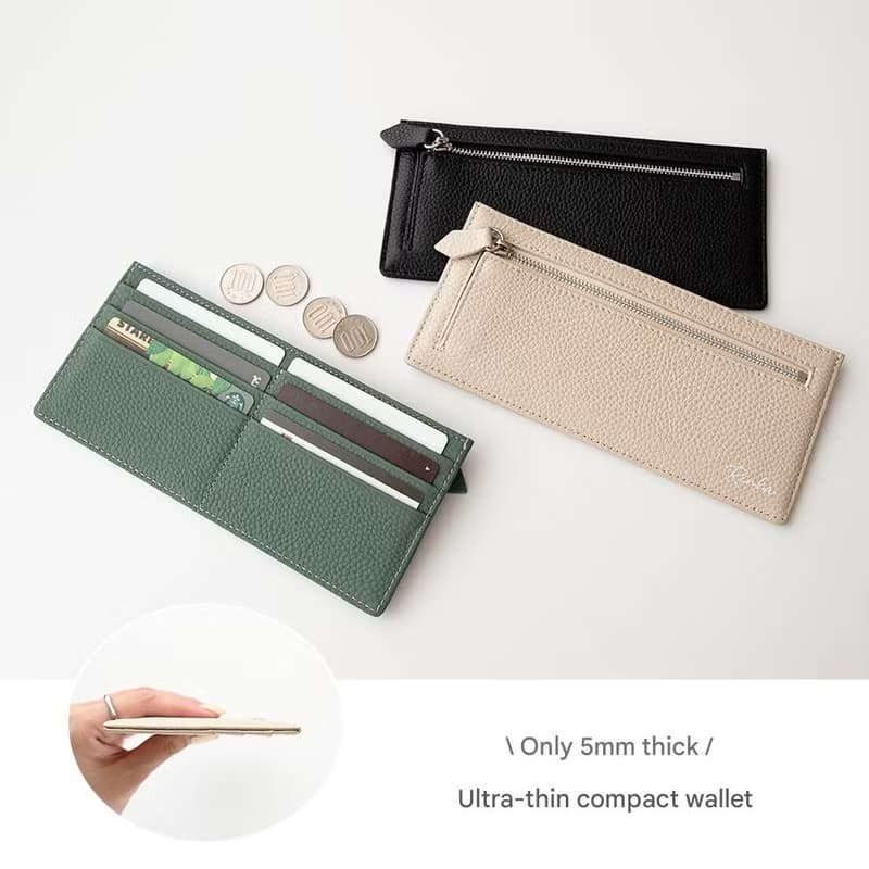 スリム ロングウォレット 【 本革 ニュアンス 名入れ 】 長財布 財布 薄型 ウォレット フラグメントケース ニュアンスカラー 文字入れ HR56U