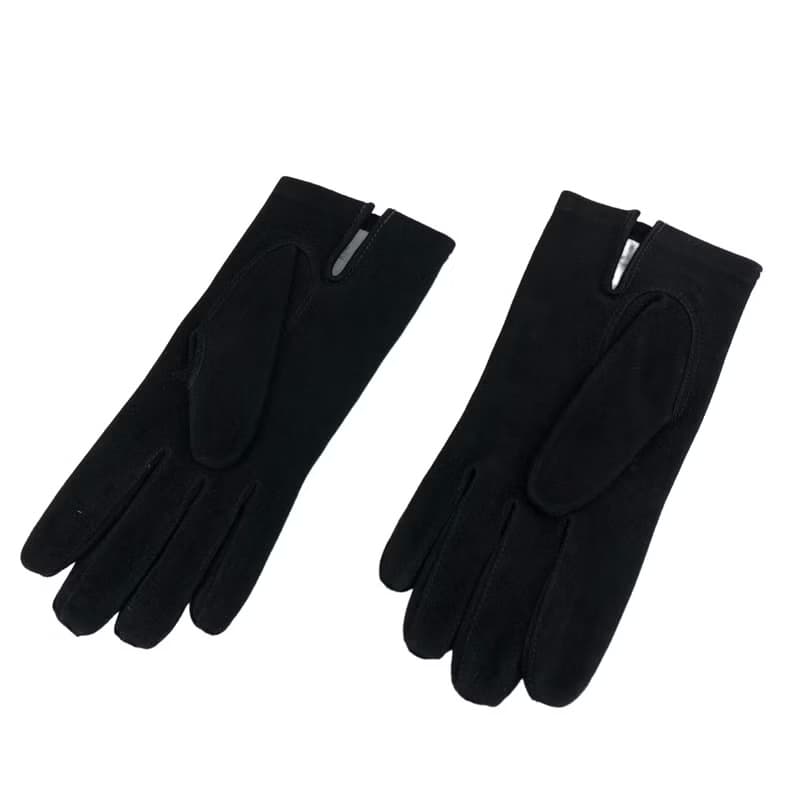 【 日本直送　名牌中古包 】CELINE セリーヌ スエード アーガイル グローブ 手袋 レッド ブラック vintage ヴィンテージ オールド z77scn