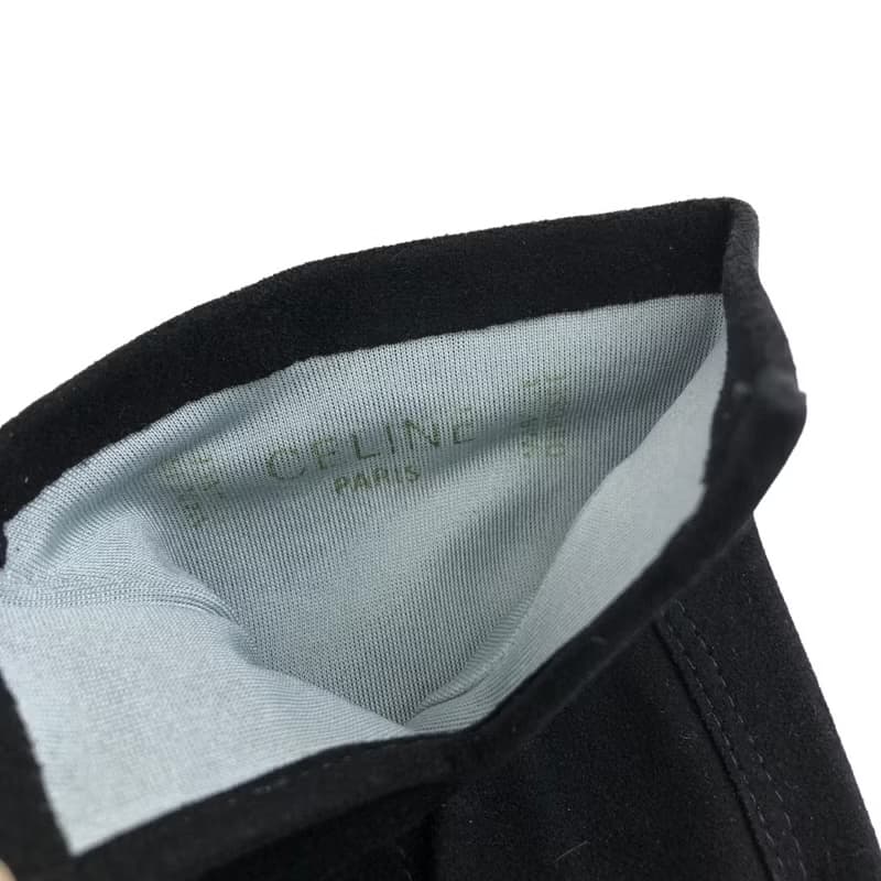 【 日本直送　名牌中古包 】CELINE セリーヌ スエード アーガイル グローブ 手袋 レッド ブラック vintage ヴィンテージ オールド z77scn