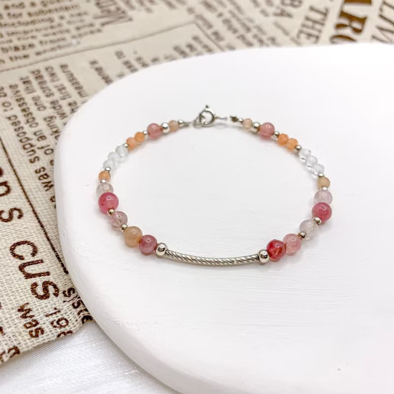 【真愛棲息的桃花源】 碧璽 白水晶 太陽石 水晶手鍊 手鍊 手鏈