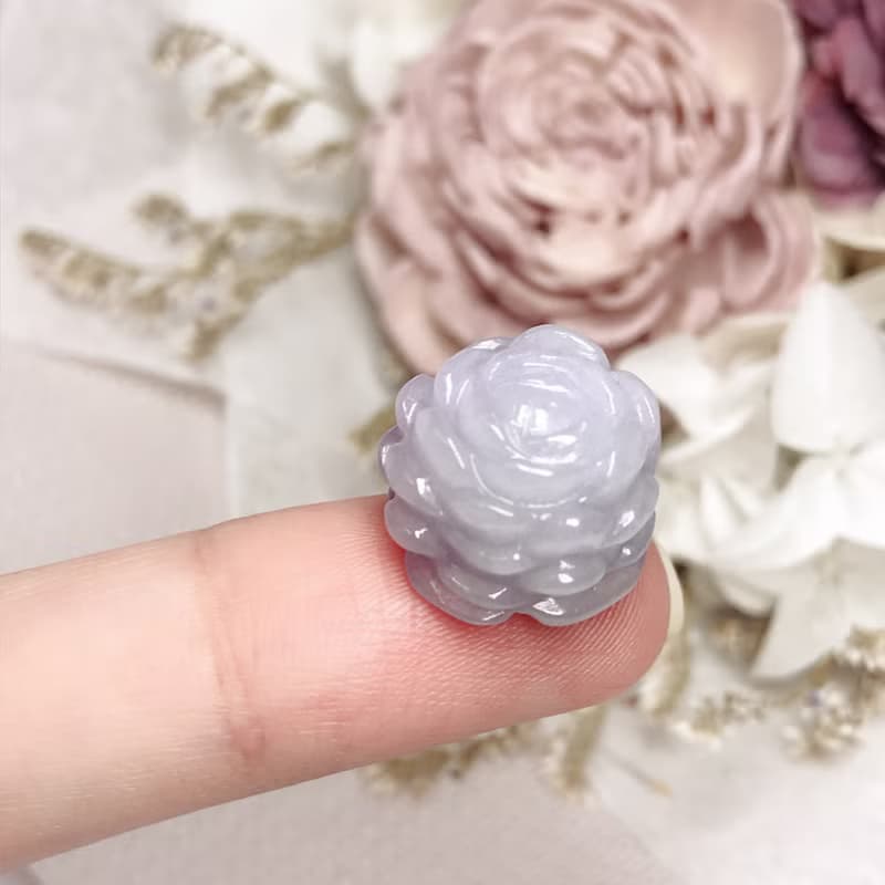 冰種紫羅蘭翡翠牡丹花 | 天然緬甸玉A貨翡翠 | 送禮