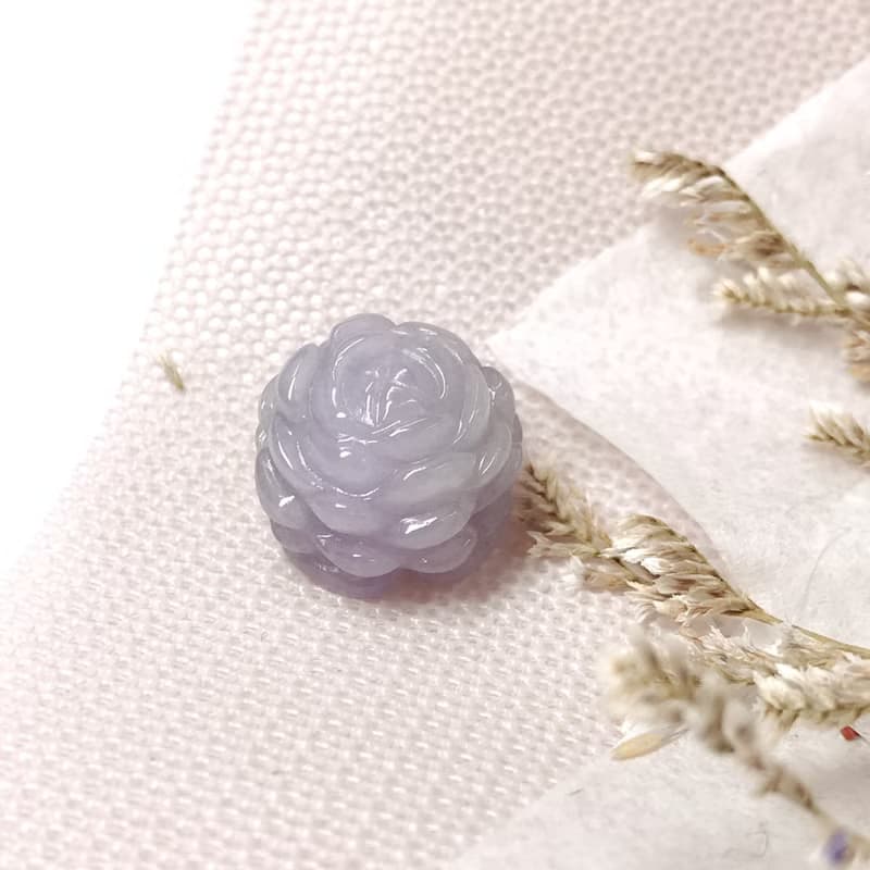 冰種紫羅蘭翡翠牡丹花 | 天然緬甸玉A貨翡翠 | 送禮