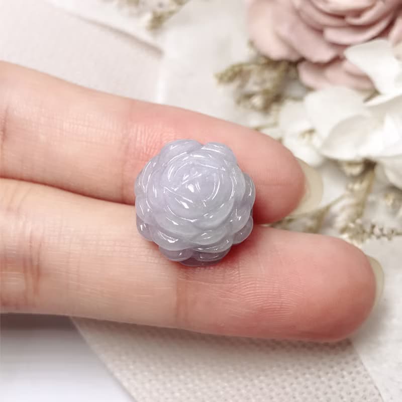 冰種紫羅蘭翡翠牡丹花 | 天然緬甸玉A貨翡翠 | 送禮