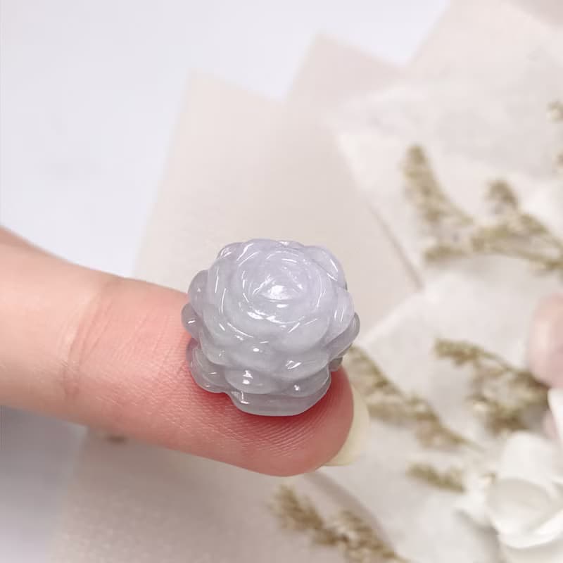 冰種紫羅蘭翡翠牡丹花 | 天然緬甸玉A貨翡翠 | 送禮
