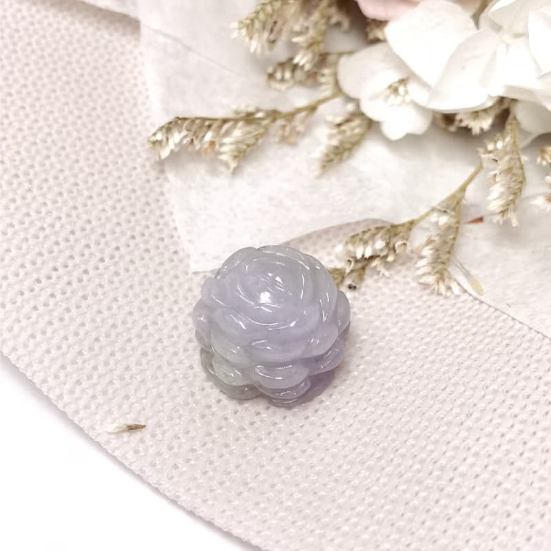 冰種紫羅蘭翡翠牡丹花 | 天然緬甸玉A貨翡翠 | 送禮