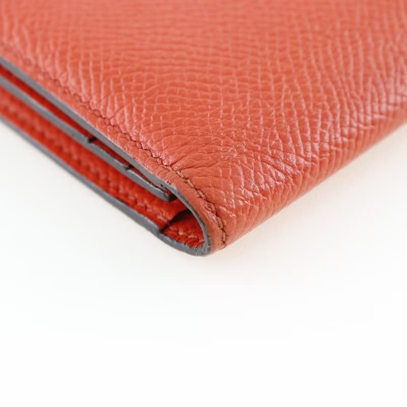 【日本直送】エルメス HERMES ベアンスフレ 長財布 ヴォーエプソン オレンジ T レディース【中古】
