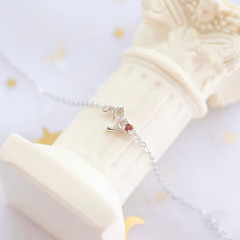 摩羯座925純銀天然石星座手鍊