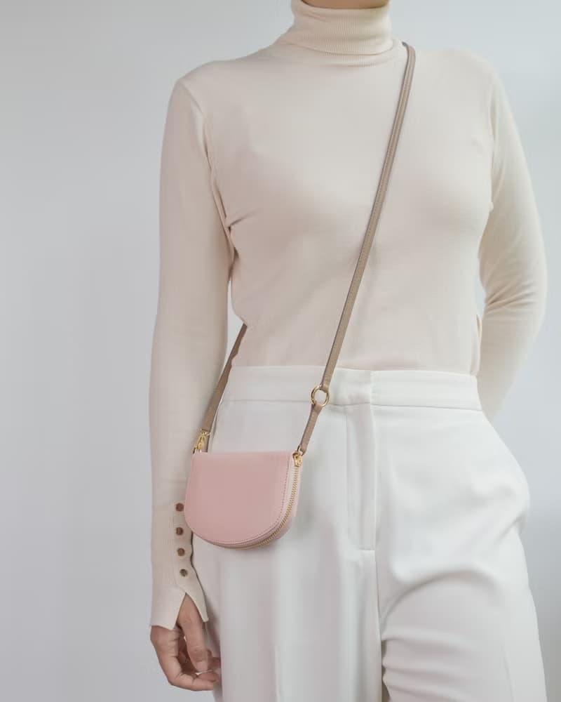 ZIP-AROUND ARCH leather wallet in Pink-taupe