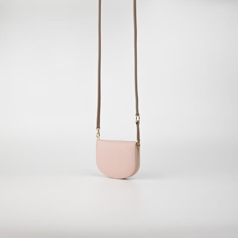 ZIP-AROUND ARCH leather wallet in Pink-taupe