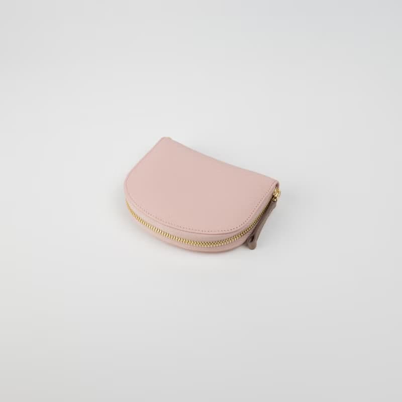 ZIP-AROUND ARCH leather wallet in Pink-taupe