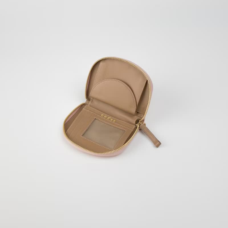 ZIP-AROUND ARCH leather wallet in Pink-taupe