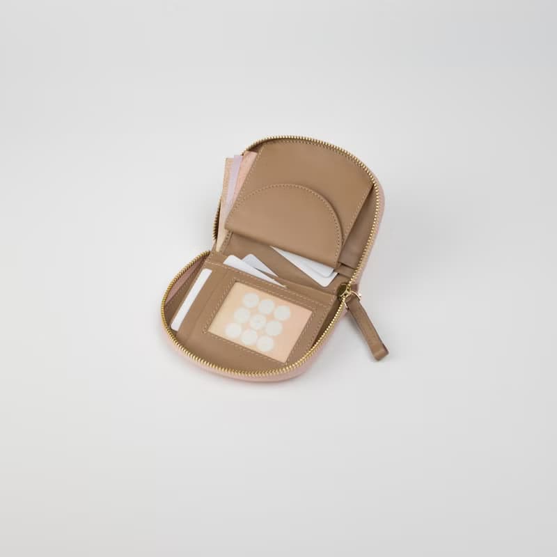 ZIP-AROUND ARCH leather wallet in Pink-taupe