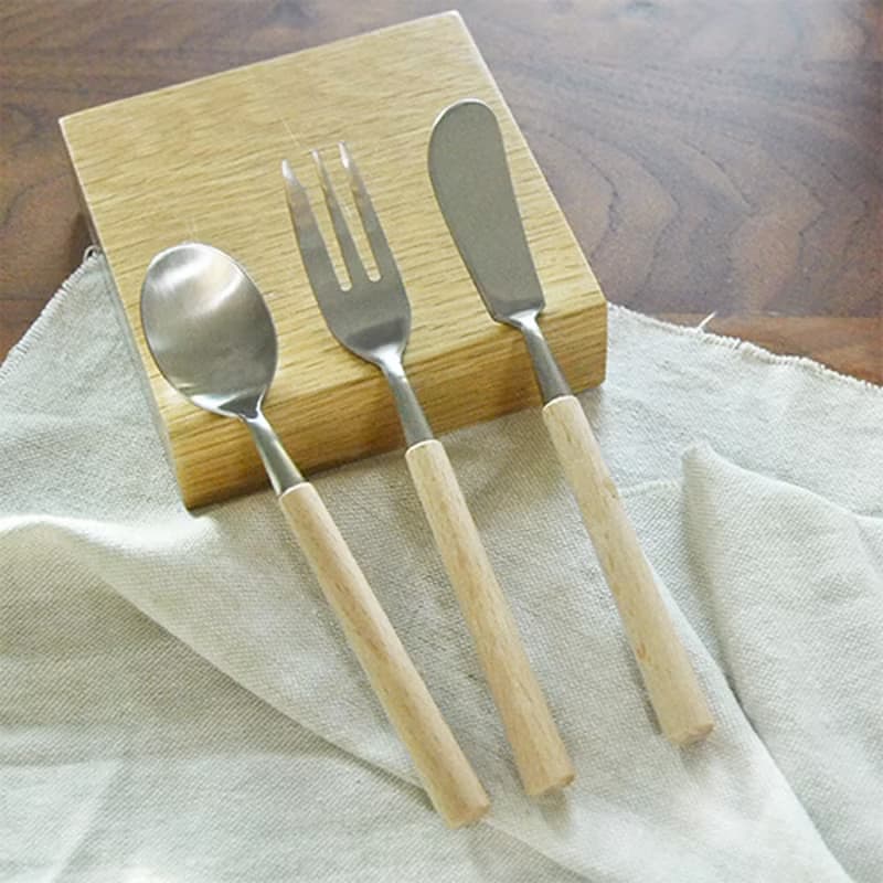 日本【SALUS 佐藤金屬】優雅細木餐具 櫸木柄/花梨木柄