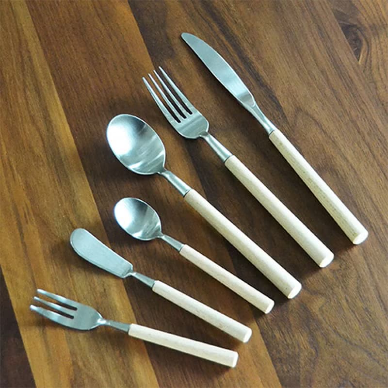 日本【SALUS 佐藤金屬】優雅細木餐具 櫸木柄/花梨木柄