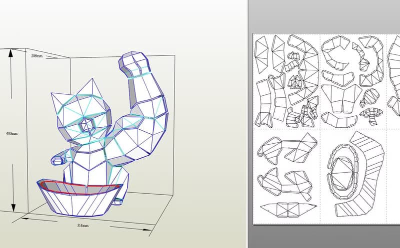 【數位】PaperMan陳文泰 強力招財貓 紙模型