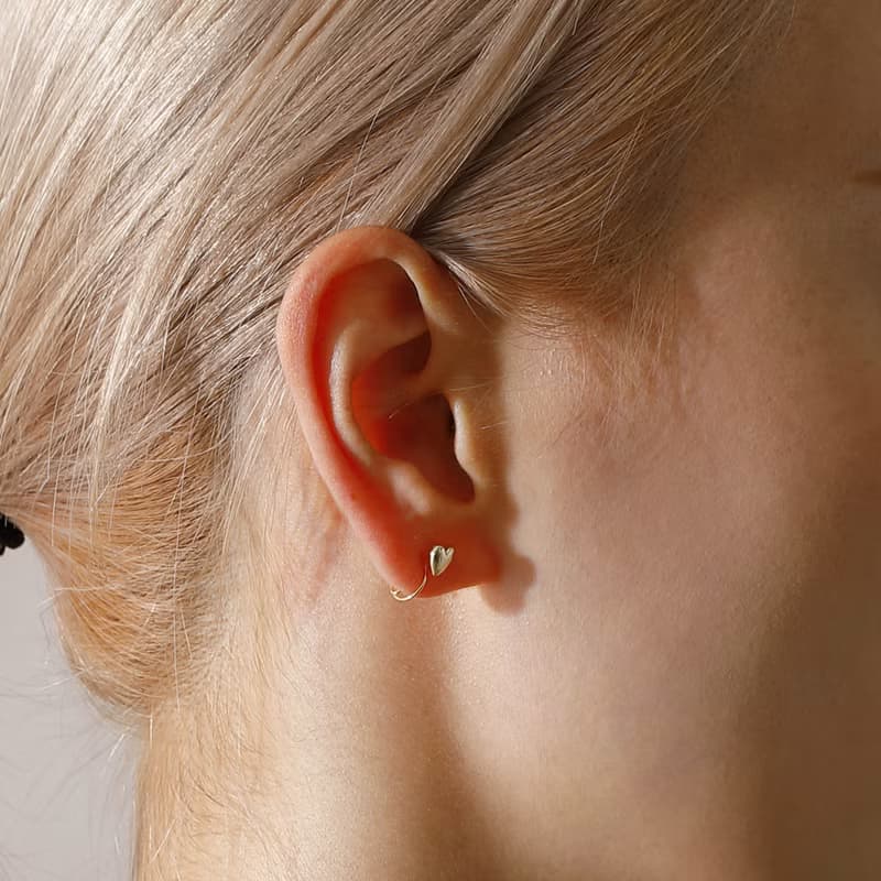 petit heart loop-fit earring GD　ループフィットイヤリング　ミニハート 　ゴールド