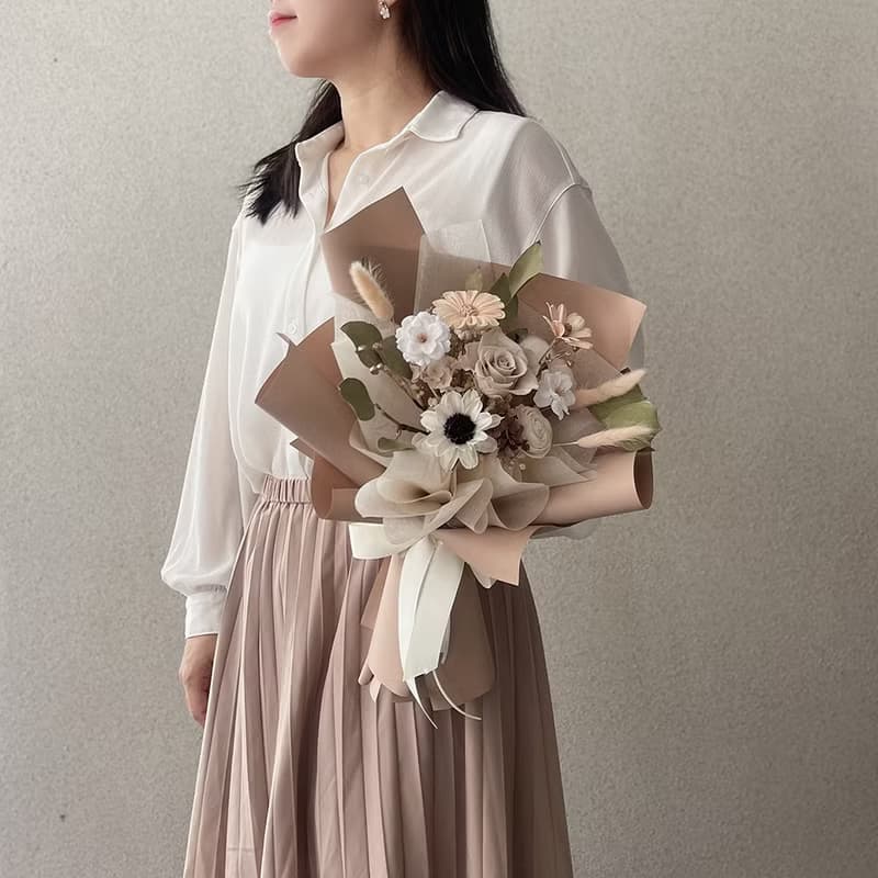 【艸弄Garden Lane Floral】燕麥奶茶/情人節花禮/公證小花束