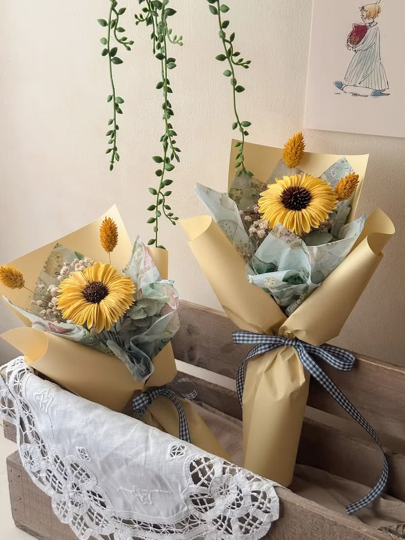 向日葵 乾燥花 畢業花束 擴香花 乾燥花