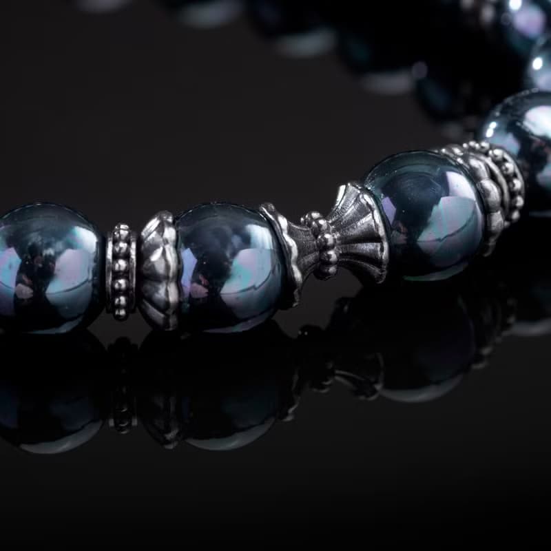 Beaded Bracelet for Men – 925 Sterling Silver and Mallorcan Pearl Bracelet