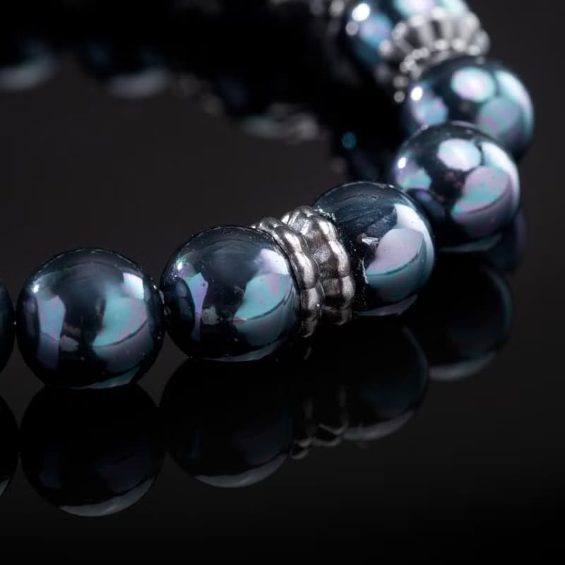 Beaded Bracelet for Men – 925 Sterling Silver and Mallorcan Pearl Bracelet