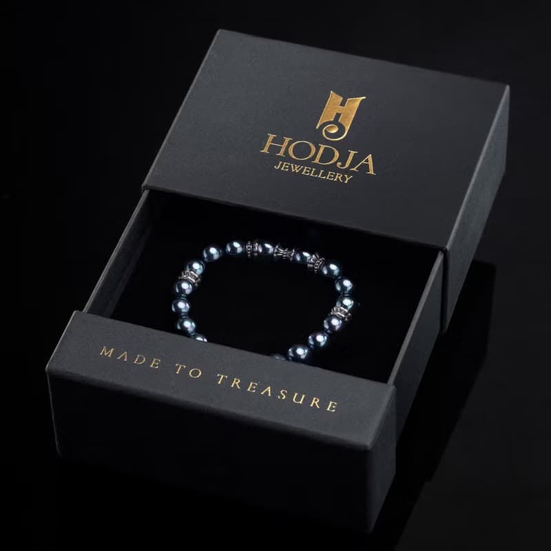 Beaded Bracelet for Men – 925 Sterling Silver and Mallorcan Pearl Bracelet