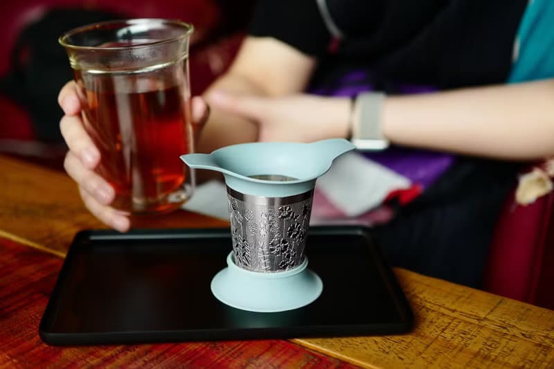 01LIV 小時光茶飲禮盒 耐熱雙層玻璃泡茶杯不鏽鋼茶濾套裝4色