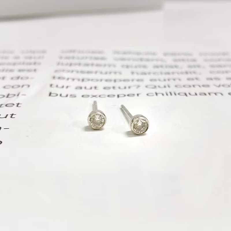 925純銀 | 簡約10分包鑲_耳環