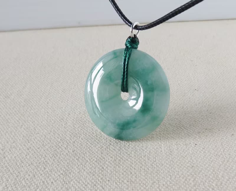 【金剛結】本命年【平安如意】飄花意境棉翡翠韓國蠟線項鍊SD01