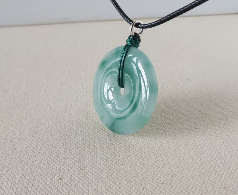 【金剛結】本命年【平安如意】飄花意境棉翡翠韓國蠟線項鍊SD01