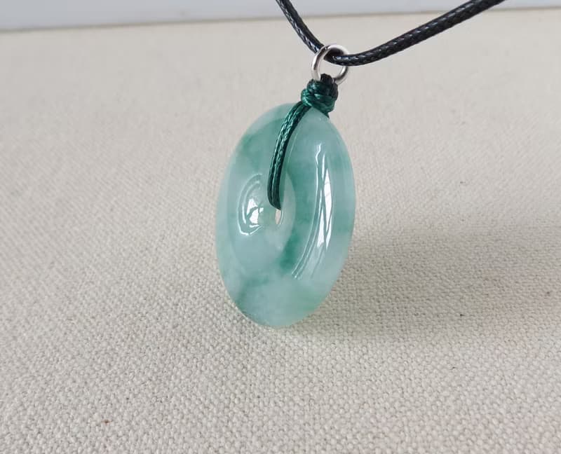 【金剛結】本命年【平安如意】飄花意境棉翡翠韓國蠟線項鍊SD01