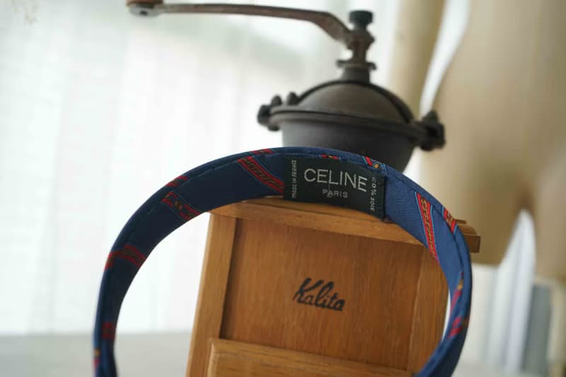 古董領帶改製手工髮箍-Celine-學院風深藍-聖誕禮物-腰帶髮箍