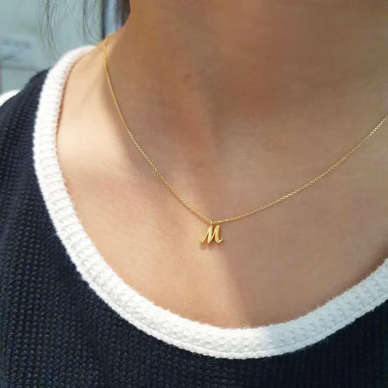 14K18K K金項鍊 字母項鍊 時尚項鏈 13號字體