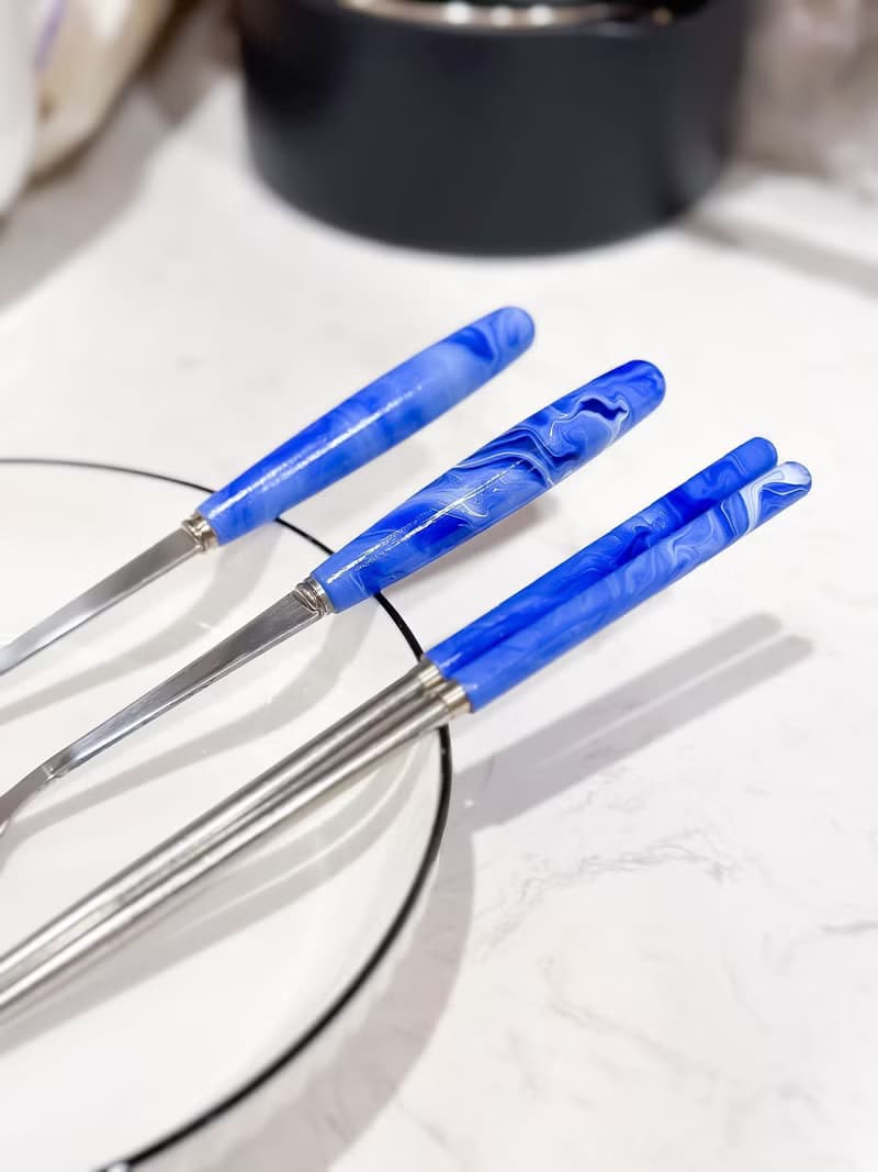 【全人手制作】流體餐具 一套四件