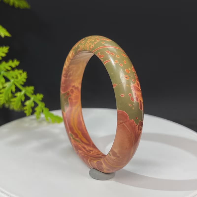 三彩瑪瑙手鐲56MM 北疆克拉瑪依烏爾禾埃及風玉髓手環 提升靈感