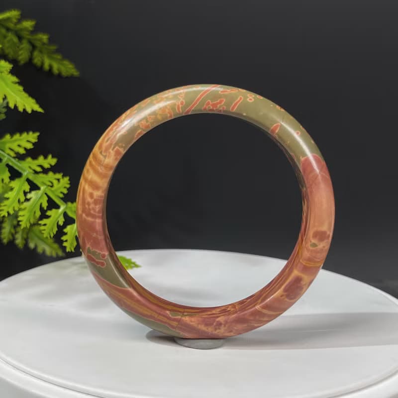 三彩瑪瑙手鐲56MM 北疆克拉瑪依烏爾禾埃及風玉髓手環 提升靈感