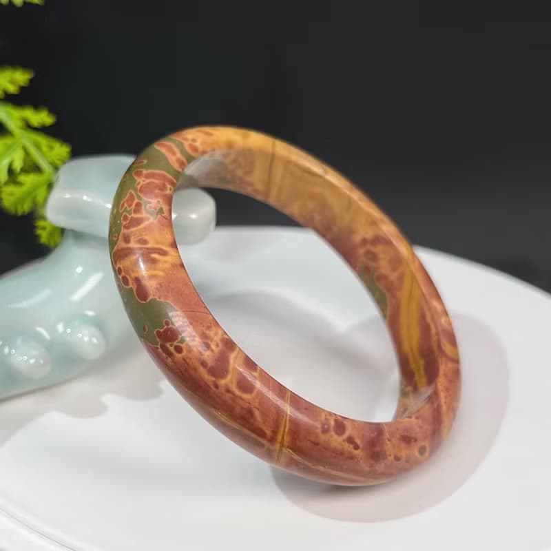 三彩瑪瑙手鐲56MM 北疆克拉瑪依烏爾禾埃及風玉髓手環 提升靈感