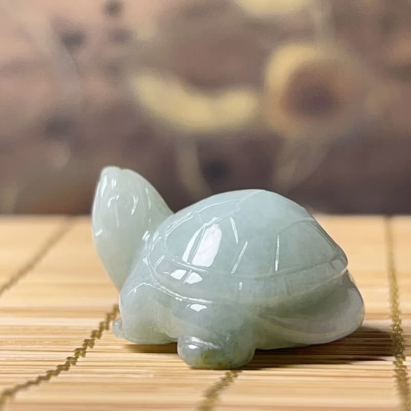 【吉祥‧長壽】飄花翡翠烏龜 | 天然緬甸A貨翡翠 | 送禮