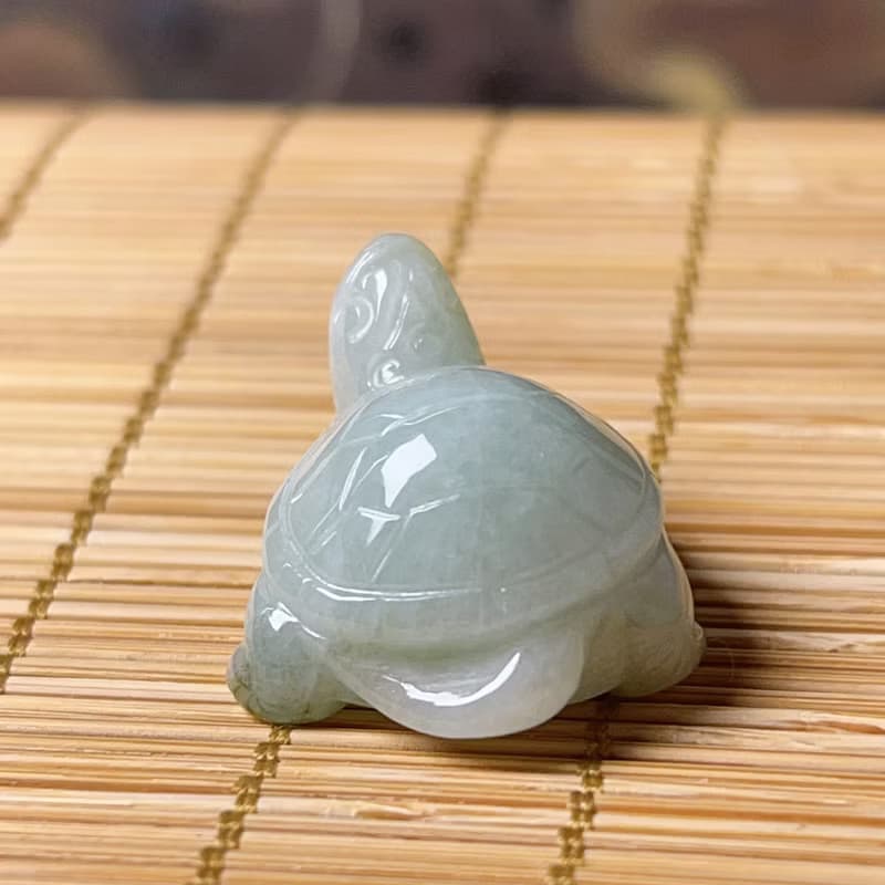 【吉祥‧長壽】飄花翡翠烏龜 | 天然緬甸A貨翡翠 | 送禮