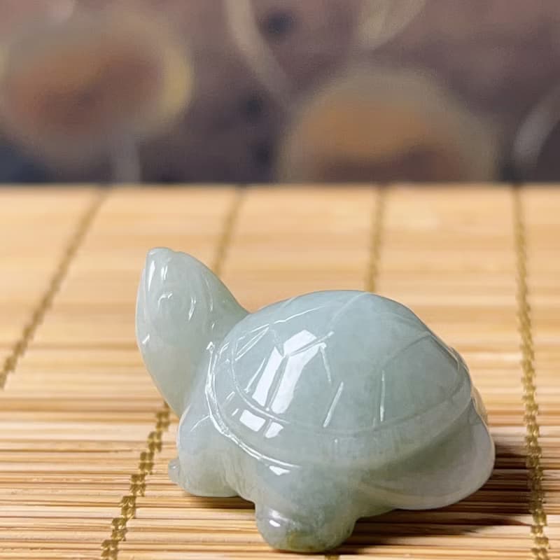 【吉祥‧長壽】飄花翡翠烏龜 | 天然緬甸A貨翡翠 | 送禮