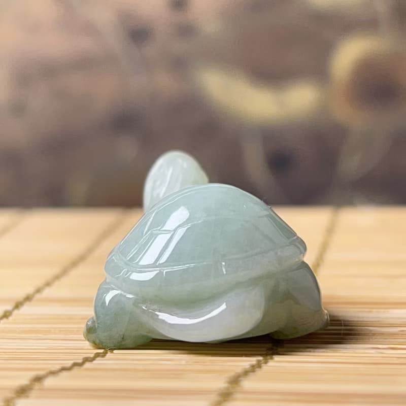 【吉祥‧長壽】飄花翡翠烏龜 | 天然緬甸A貨翡翠 | 送禮