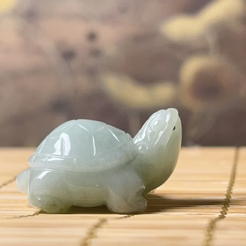 【吉祥‧長壽】飄花翡翠烏龜 | 天然緬甸A貨翡翠 | 送禮