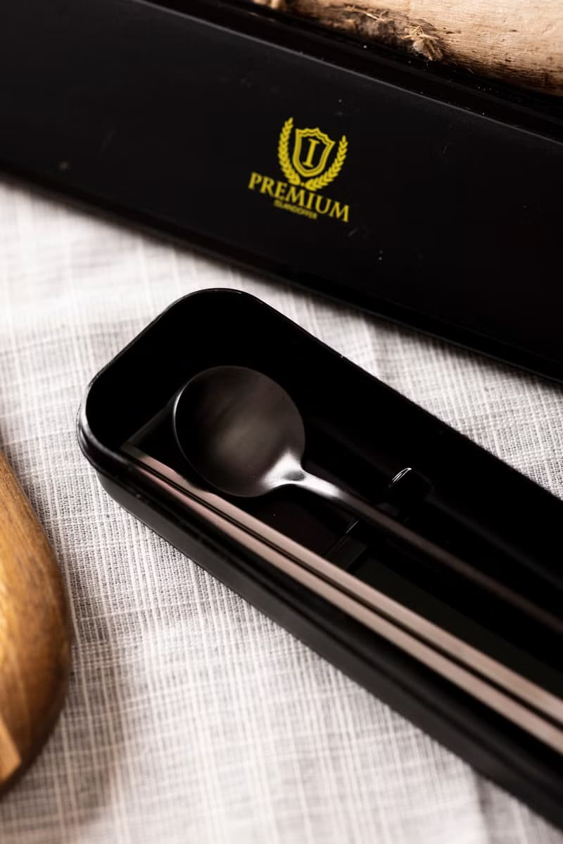 Islandoffer島嶼製作 黑色餐具收納盒 可裝4件餐具(不含餐具)