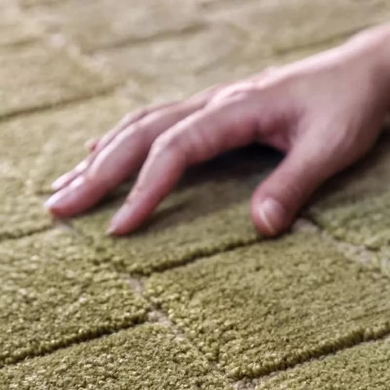 法式風 手作 紐西蘭羊毛地毯 秋綠 客廳臥室 床邊墊 家居裝飾