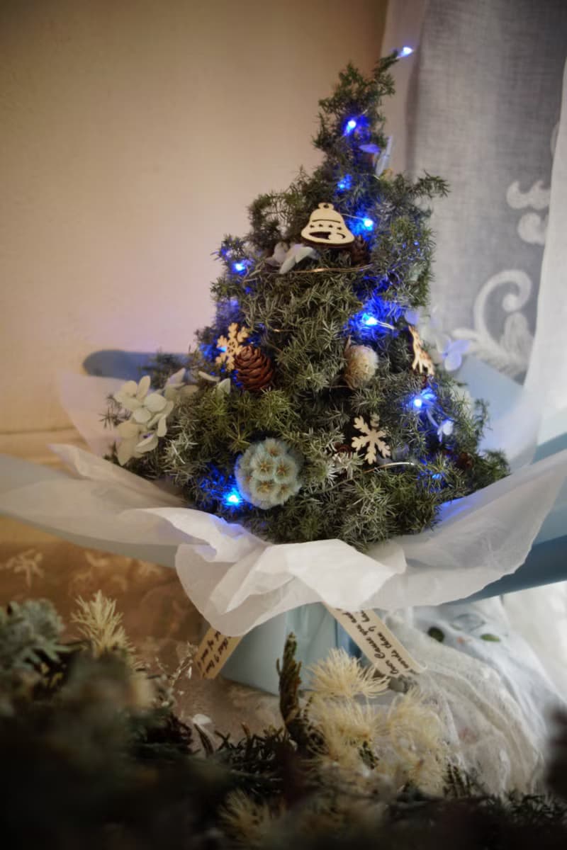 捧著聖誕樹回家/天然乾燥葉材/聖誕禮物/耶誕節/樹束/夜燈/交換禮物
