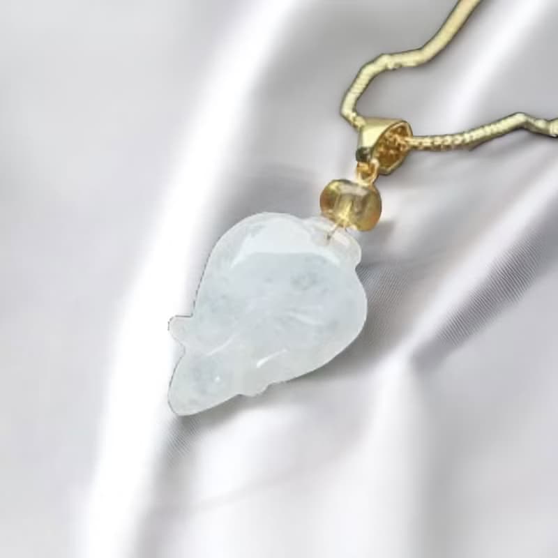 冰糯種翡翠花苞14K包金項鍊 | 天然緬甸玉翡翠A貨